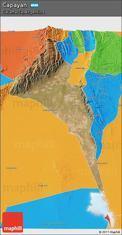 Satellite 3D Map of Capayan, political outside