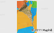 Satellite 3D Map of Capayan, political outside