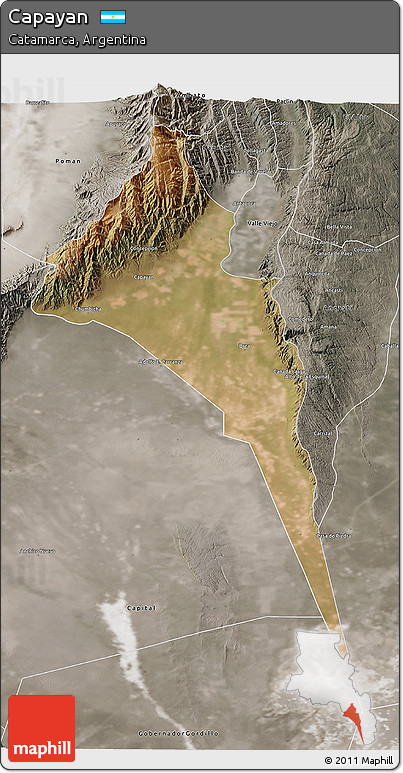 Satellite 3D Map of Capayan, semi-desaturated