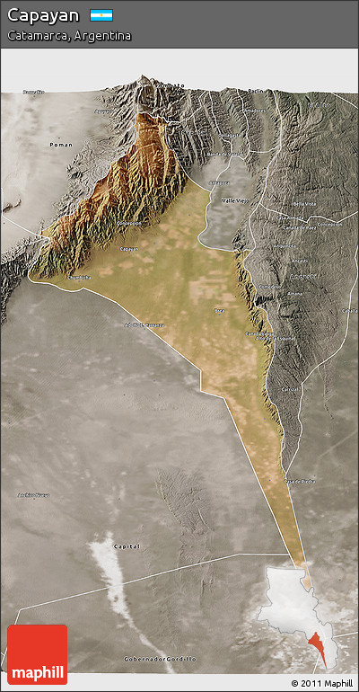 Satellite 3D Map of Capayan, semi-desaturated