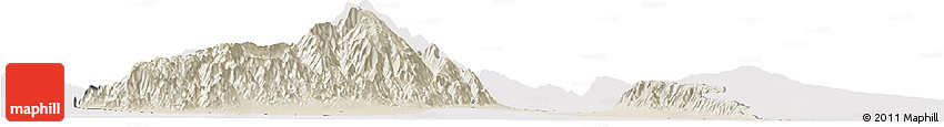 Shaded Relief Horizon Map of Capayan, cropped outside