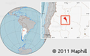 Gray Location Map of Capayan, highlighted country, hill shading