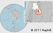 Gray Location Map of Capayan, highlighted parent region, hill shading