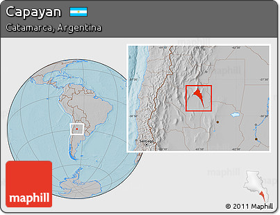 Gray Location Map of Capayan, hill shading