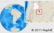 Shaded Relief Location Map of Capayan, highlighted parent region