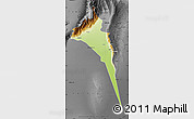 Physical Map of Capayan, darken, desaturated
