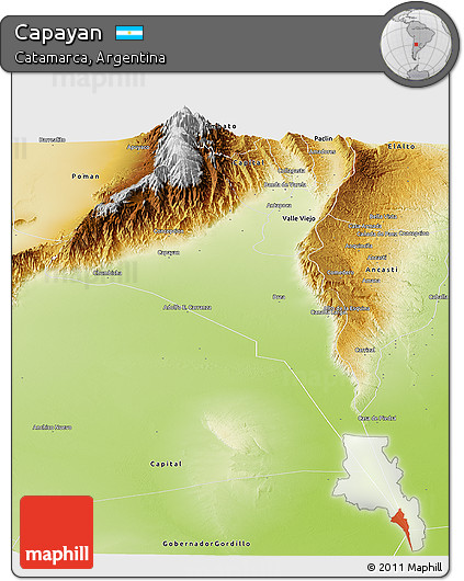 Physical Panoramic Map of Capayan