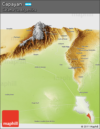 Physical Panoramic Map of Capayan