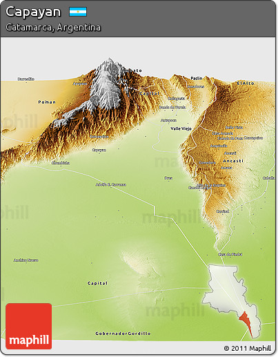 Physical Panoramic Map of Capayan