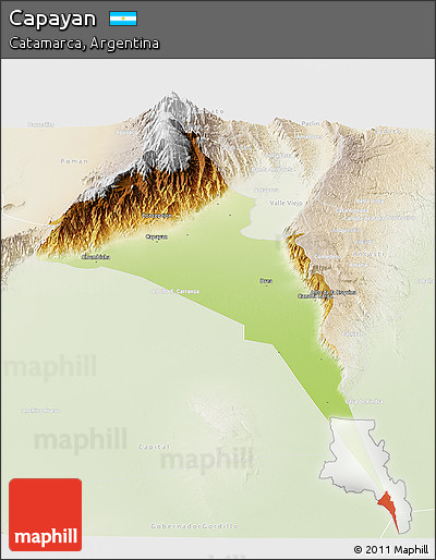 Physical Panoramic Map of Capayan, lighten