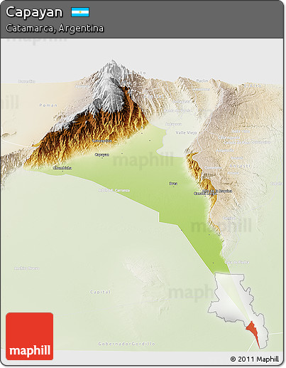 Physical Panoramic Map of Capayan, lighten