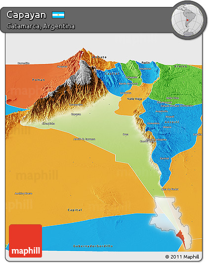 Physical Panoramic Map of Capayan, political outside