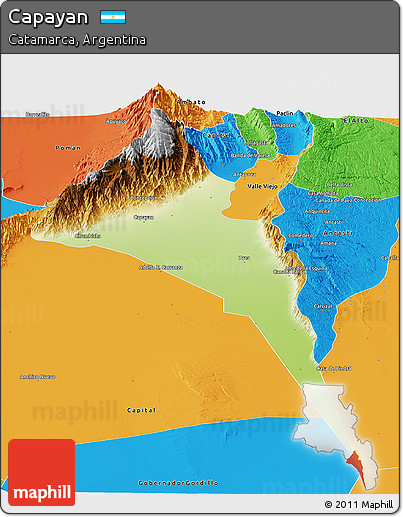 Physical Panoramic Map of Capayan, political outside