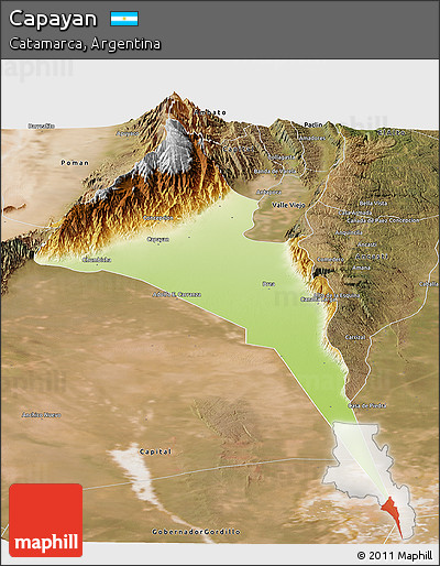 Physical Panoramic Map of Capayan, satellite outside