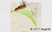 Physical Panoramic Map of Capayan, shaded relief outside