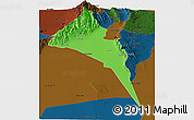 Political Panoramic Map of Capayan, darken