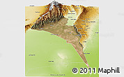 Satellite Panoramic Map of Capayan, physical outside