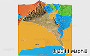 Satellite Panoramic Map of Capayan, political outside