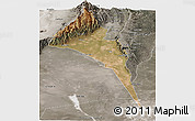 Satellite Panoramic Map of Capayan, semi-desaturated