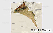 Satellite Panoramic Map of Capayan, shaded relief outside