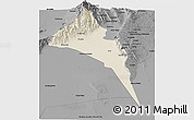 Shaded Relief Panoramic Map of Capayan, darken, desaturated
