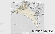 Shaded Relief Panoramic Map of Capayan, desaturated