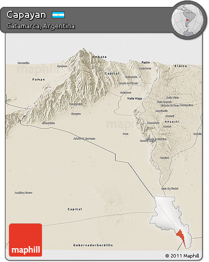 Shaded Relief Panoramic Map of Capayan