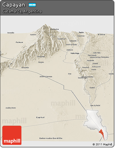 Shaded Relief Panoramic Map of Capayan