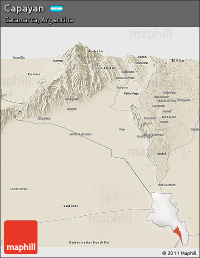 Shaded Relief Panoramic Map of Capayan
