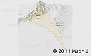Shaded Relief Panoramic Map of Capayan, lighten, desaturated
