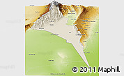 Shaded Relief Panoramic Map of Capayan, physical outside