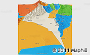 Shaded Relief Panoramic Map of Capayan, political outside