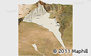 Shaded Relief Panoramic Map of Capayan, satellite outside