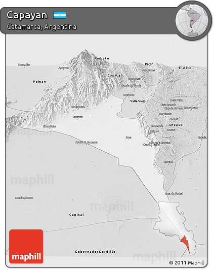 Silver Style Panoramic Map of Capayan