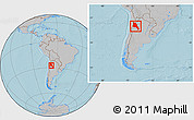 Gray Location Map of Catamarca, within the entire country, hill shading