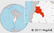 Gray Location Map of Catamarca, highlighted country