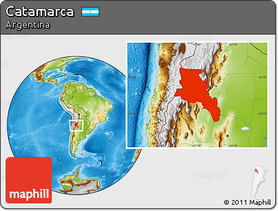 Physical Location Map of Catamarca