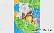 Physical Map of Catamarca, political shades outside