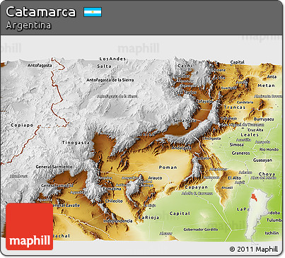 Physical Panoramic Map of Catamarca