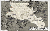 Shaded Relief Panoramic Map of Catamarca, darken