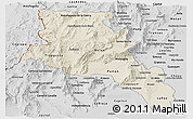 Shaded Relief Panoramic Map of Catamarca, desaturated