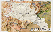 Shaded Relief Panoramic Map of Catamarca, satellite outside