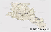 Shaded Relief Panoramic Map of Catamarca, single color outside