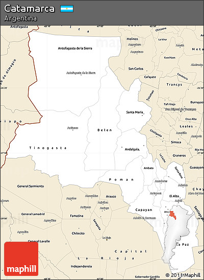 Classic Style Simple Map of Catamarca