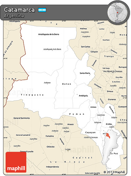 Classic Style Simple Map of Catamarca
