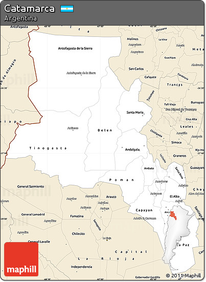 Classic Style Simple Map of Catamarca