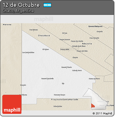 Classic Style 3D Map of 12 De Octubre