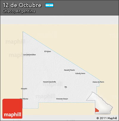 Classic Style 3D Map of 12 De Octubre, single color outside
