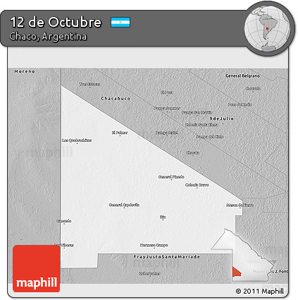 Gray 3D Map of 12 De Octubre