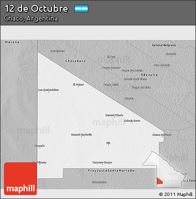 Gray 3D Map of 12 De Octubre